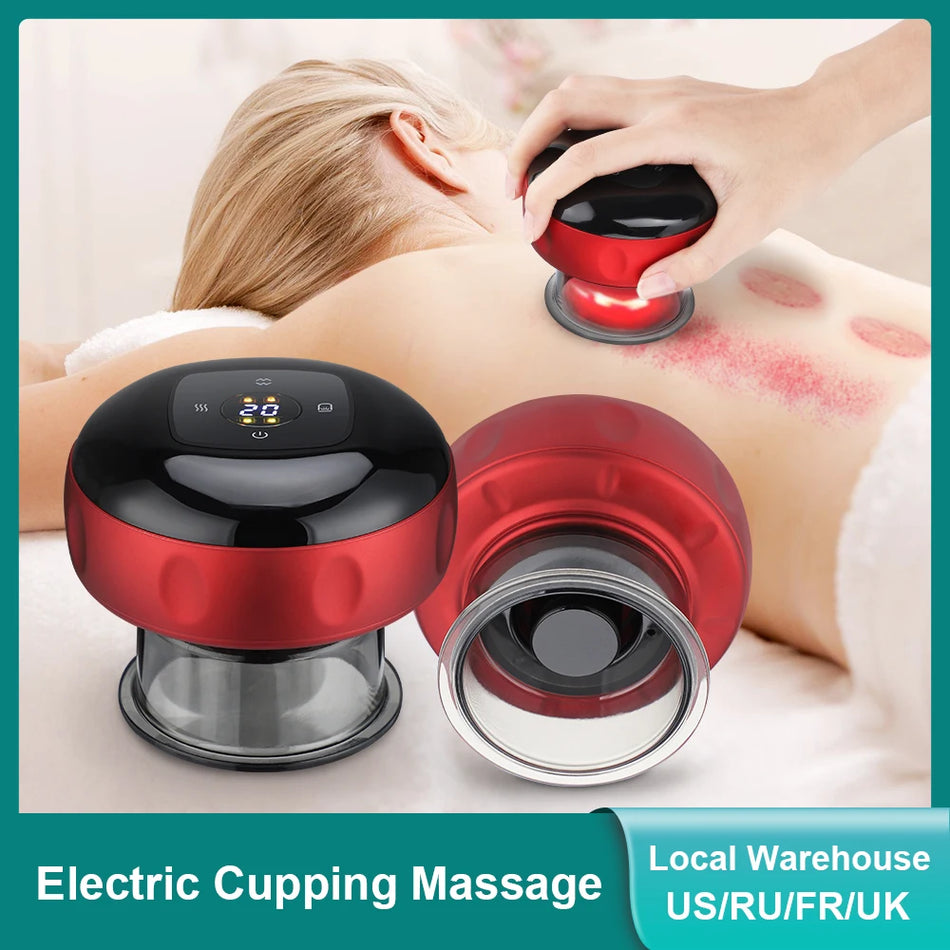 QIUGUO - Electronic Vacuum Cupping Therapy and Massage Anti Cellulite Therapy and Fat Burner Slimming Body Scraping Cupping with 2 to 12 modes