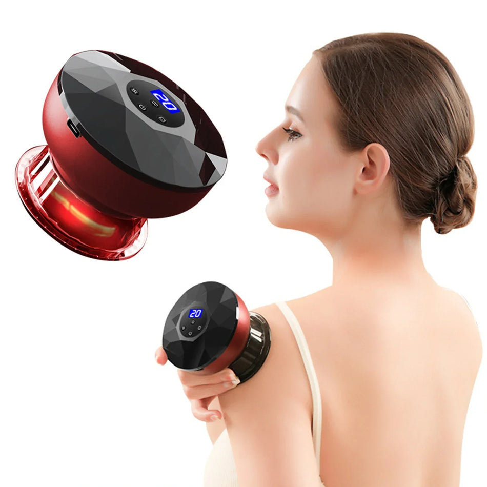 Electric Cupping Therapy Set Smart Vacuum Cupping Massager Rechargeable Gua-Sha Hot Compress Anti-Cellulite Therapy 6 Speed