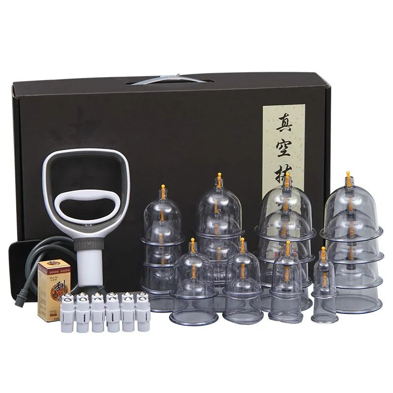 MARFLY – 12 pcs and 24 pcs Massage Therapy Cupping Set with Vacuum Pumping Gun